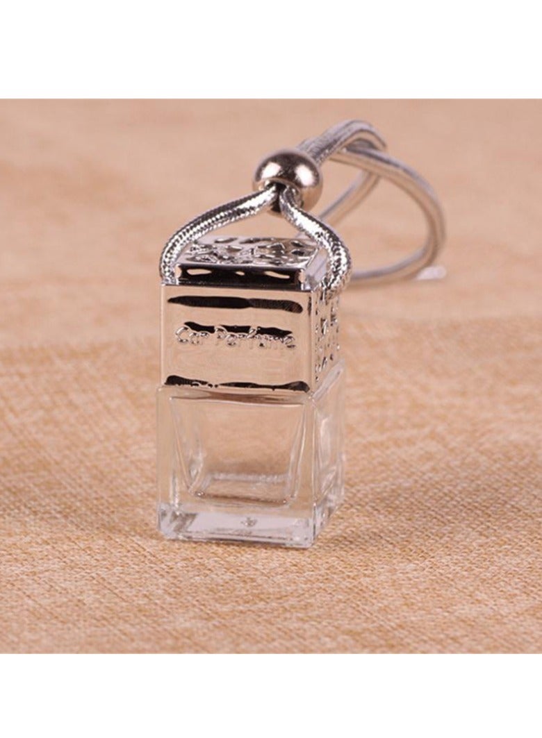 AROAQ Air Freshener Ornament, Elegant Design Perfume Bottle Pendant, Durable Essential Oils Auto Car Perfume Bottle. Refillable Car Air Freshener Diffuser For Decoration Fragrance, (1pc, Silver) - Image 4
