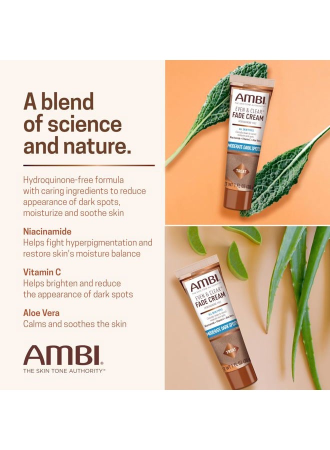 ambi كريم تفتيح حتى وواضح، خالي من الهيدروكينون، علاج فرط التصبغ، مصحح للبقع الداكنة، نتائج في أقل من 4 أسابيع، نياسيناميد، صبار، فيتامين سي، 1 أونصة سائلة - Image 5