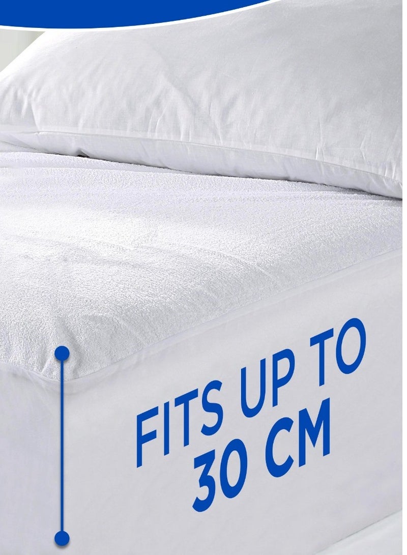 إنفينيتي اكسكلوسيفز واقي مرتبة إنفينيتي إكسكلوسيف المقاوم للماء بنسبة 100% - طبقة علوية من القطن بنسبة 100% - فائق النعومة - جيوب عميقة 30 سم، غطاء مرتبة ملائم - Image 2