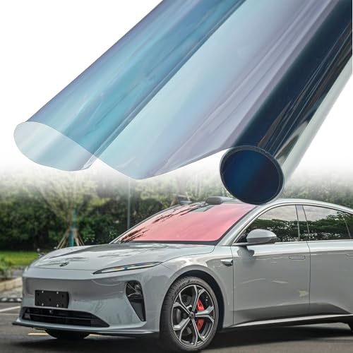 AuMoHall Chameleon Red Blue Car Window Tint 78% VLT Windshield Tint Film Solar Protection, 19.68" x 118.11" - Image 1