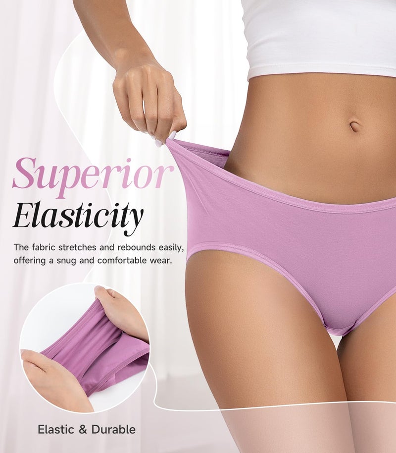 TANSTC Womens Underwear Low Waist Cotton Hipster Panties Full Coverage Stretch Briefs Breathable Panties 6 Pack - Image 3