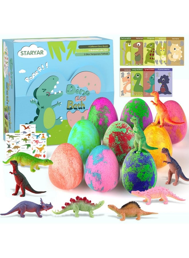 STARYAR Bath Bombs for Kids with Surprise Toys Inside - 9 Pack Organic Dinosaur Bath Bombs Gift Set, Bubble Bath Fizzers, Dinosaur Toys for Kids 3 4 5 6 7 8 9 Years, Valentines Day Gifts for Kids  - Image 1
