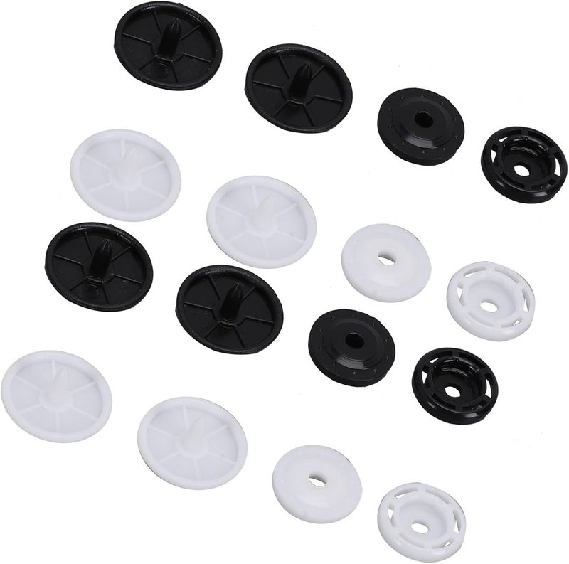 Zopsc Snap Button Fastener Kit 200 Sets T8 Plastic Snaps Black and White for Towels Bags Umbrellas Baby Clothing - Image 5