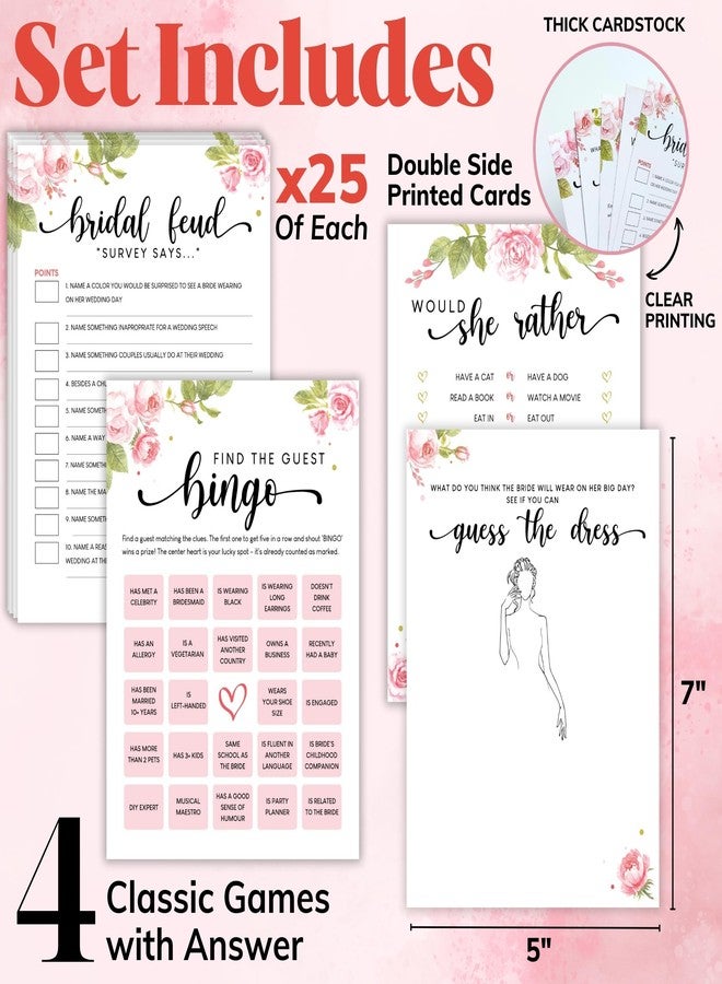 STOFINITY Hilarious Bridal Shower Games 25 Guests - Set of 4 Wedding Shower Games for Reception, Fun Guess The Dress Bingo Game, Bridal Party Game for Bridal Shower Decorations (5"x7") - Image 2