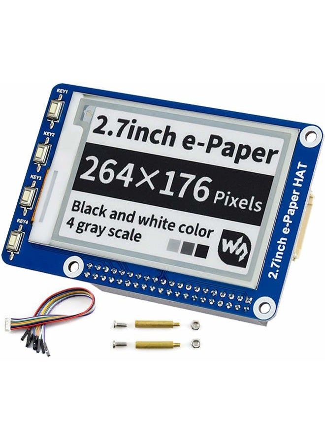 waveshare 2.7inch e-Paper Module, 264x176 Resolution 3.3V/5V Two-Color E-Ink Display epaper Screen Module SPI Interface for Raspberry Pi 4B/3B/3B+/2B/Zero/Zero W,Jetson Nano,Support Full Refresh - Image 1