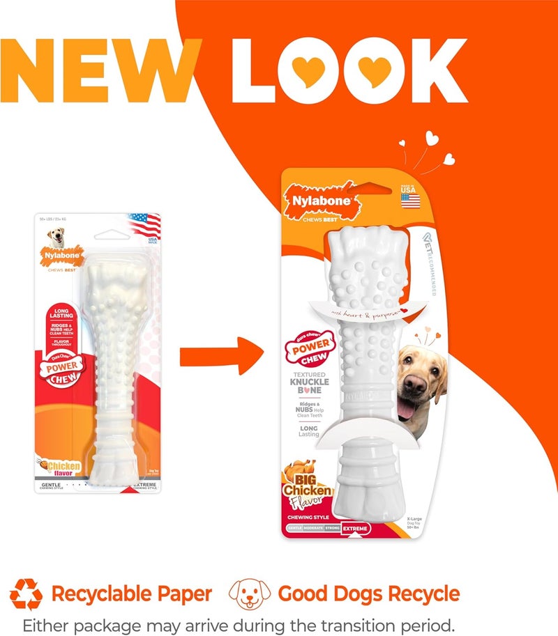 Nylabone Dura Chew Souper Chicken Flavored Bone Dog Chew Toy for Large Dogs - Image 4
