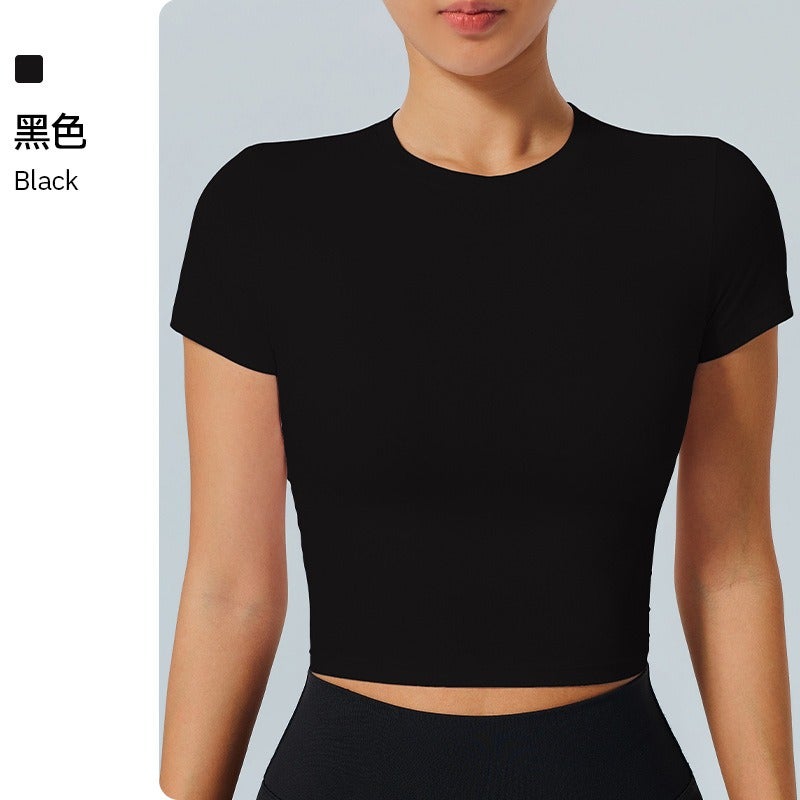 Fu Yao Women's Quick-Dry Fitted Yoga T-Shirt Short Sleeve for Running & Fitness - Image 1