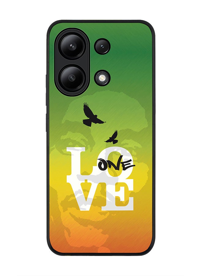 Stylizedd Rugged Black edge case for Xiaomi Redmi Note 13 4G, Slim fit Soft Case Flexible Rubber Edges Anti Drop TPU Gel Thin Cover -  One Love - Image 1