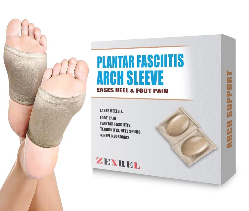 ZEXREL® Flat Foot Arch Support for Men & Women | Medial Arch Support for Flat Feet Correction Sleeve with Cushion | Plantar Fasciitis Leg Foot Pain Relief Product | Free Size | For Orthopaedic Shoes Slippers Foot Arch Socks (Flat Foot) - Image 1