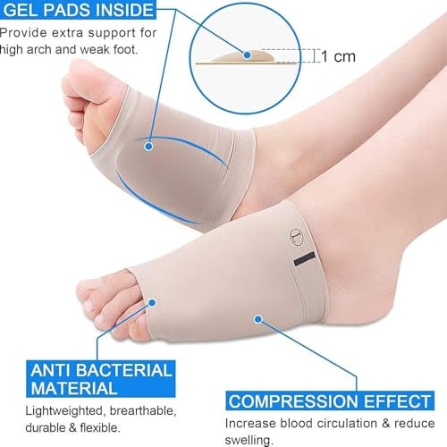 ZEXREL® Flat Foot Arch Support for Men & Women | Medial Arch Support for Flat Feet Correction Sleeve with Cushion | Plantar Fasciitis Leg Foot Pain Relief Product | Free Size | For Orthopaedic Shoes Slippers Foot Arch Socks (Flat Foot) - Image 5