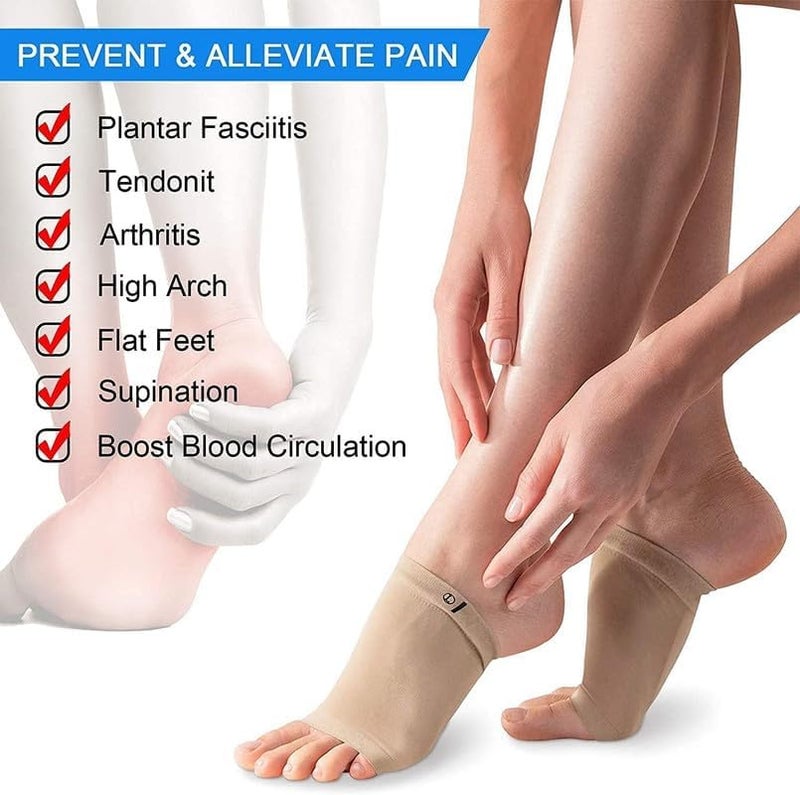 ZEXREL® Flat Foot Arch Support for Men & Women | Medial Arch Support for Flat Feet Correction Sleeve with Cushion | Plantar Fasciitis Leg Foot Pain Relief Product | Free Size | For Orthopaedic Shoes Slippers Foot Arch Socks (Flat Foot) - Image 3