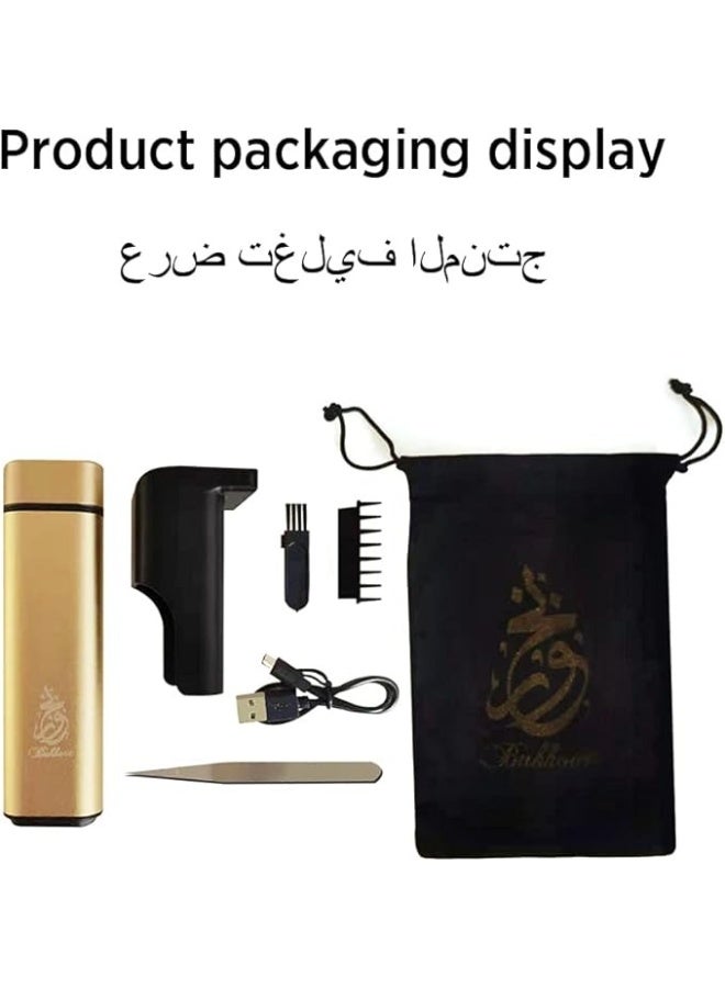 Macon Rechargeable Electronic Incense Burner for Oud & Bakhoor ,Mini Portable Aromatherapy Diffuser with USB Charging, Safe & Flameless Design (Gold) - Image 4