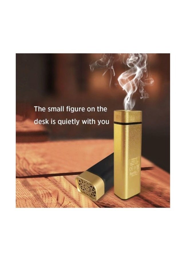 Macon Rechargeable Electronic Incense Burner for Oud & Bakhoor ,Mini Portable Aromatherapy Diffuser with USB Charging, Safe & Flameless Design (Gold) - Image 2