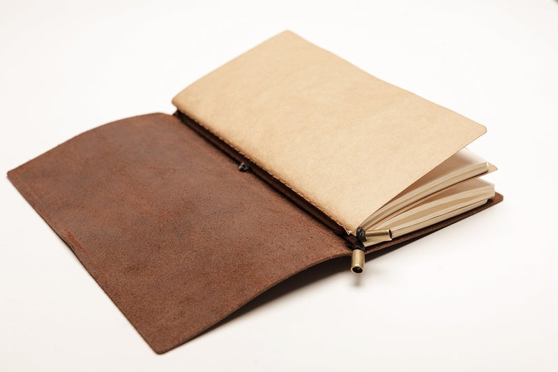 Wanderings Leather Travelers Notebook - 8.5x4.5" - Wanderings Refillable Travel Journal - Hand-Crafted Genuine Leather Journal for Writing Poets Travelers as a Diary or Life Planner - Blank Inserts - Image 5