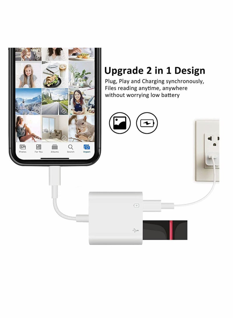 NIBEMINENT Suitable for Iphone/Ipad Usb Adapter, Otg Camera Plug And Play, With Fast Charging Port, Compatible Card Reader/Usb Flash Drive/Keyboard/Mouse  - Image 5