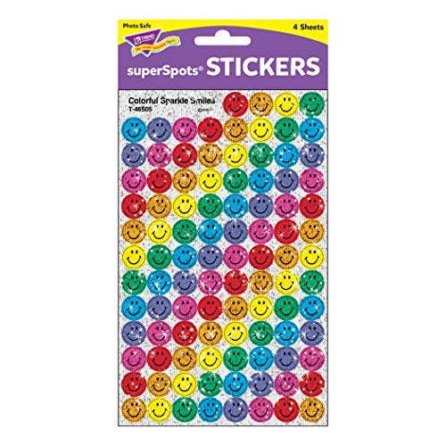 Trend Enterprises Trend Colorful Smiles Sparkle superSpots Stickers, Classroom Incentives, 400 Count - Image 3