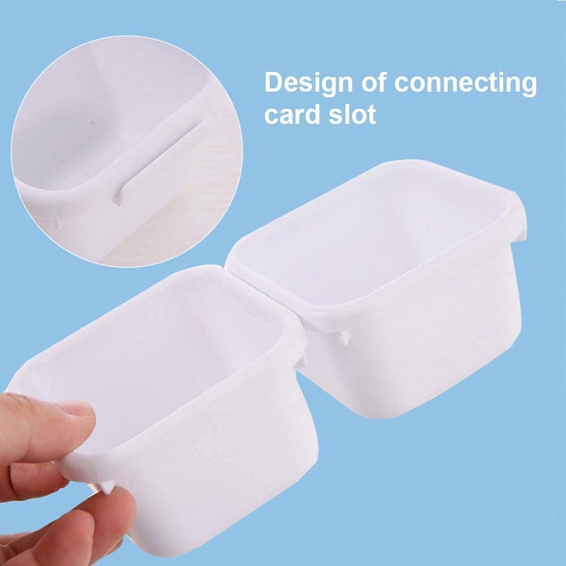JUZR 8 Pack Interlocking Drawer Organizers Storage Bins Bathroom Office Kitchen Organization Containers for Organizing Multiple Sizes White - Image 4