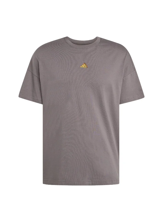 adidas Adidas M Fn T Shirt Brown Graphic Tee (Short Sleeve) T-Shirts For Men