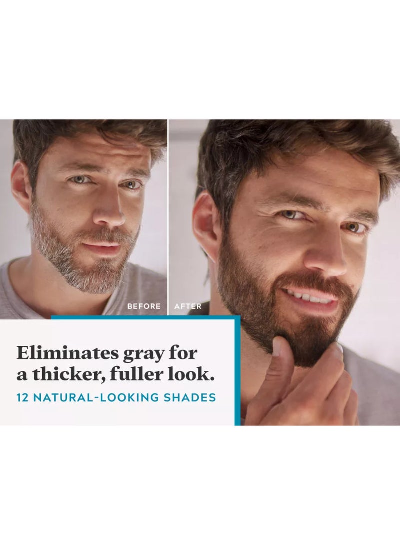 Just For Men Mustache & Beard – Beard Dye For Men, Medium Dark Brown, M-40, Easy Brush-In Gel With Biotin, Coconut Oil, And Aloe For Soft, Strong Facial Hair  - Image 3