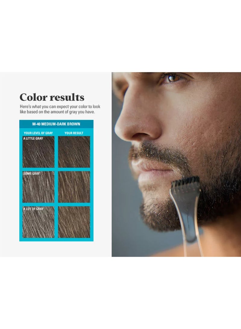 Just For Men Mustache & Beard – Beard Dye For Men, Medium Dark Brown, M-40, Easy Brush-In Gel With Biotin, Coconut Oil, And Aloe For Soft, Strong Facial Hair  - Image 4