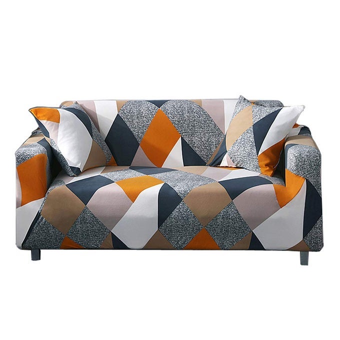 PRINTED SOFA COVER STRETCH COUCH COVERS SOFA SLIPCOVERS FOR 3 CUSHION COUCH WITH TWO FREE PILLOW CASE 033 SEATERLARGE 2 SEATER