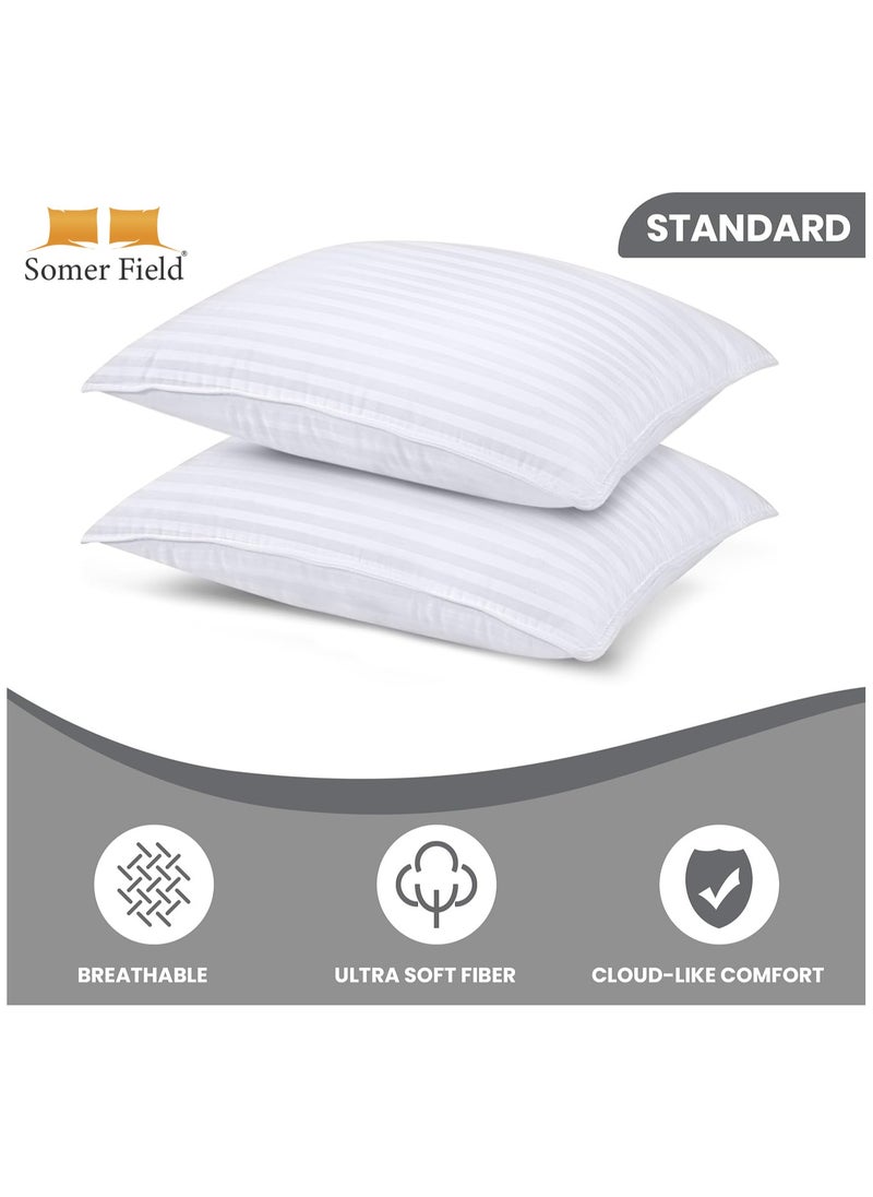 Somerfield - Somer Field Comfortable Fiber Filled Pillows – Pack of 2 – Standard Size 50x75 cm - Image 1