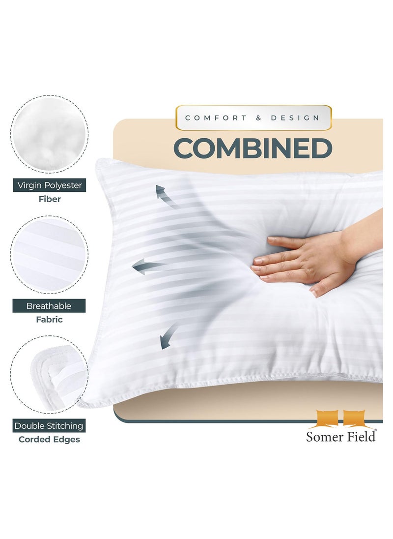 Somerfield - Somer Field Comfortable Fiber Filled Pillows – Pack of 2 – Standard Size 50x75 cm - Image 1
