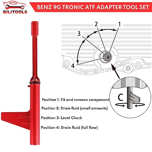 BILITOOLS Transmission Fill Adapter Aluminium, Compatible with Mercedes Benz 725.0 9G-Tronic 9-Speed Transmission Fluid ATF Oil Filling Oil Change Tool - Image 3