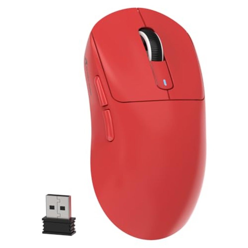 MAMBASNAKE Attack Shark X3 Wireless Gaming Mouse 49g Ultralight PixArt PAW3395 26000 DPI Bluetooth 2.4Ghz Wired Tri-Mode 200Hrs Rechargeable Battery Kailh GM8.0 Switch for PC MAC Win - Red - Image 1