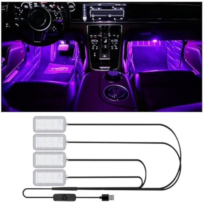 Bukela Car Interior Led Waterproof Led Strip For Car Interior Usb Powered Ambient Footwell Lights Customizable Colors Easy Installation Universal For Cars Atvs Rvs Pink 5V - Image 1