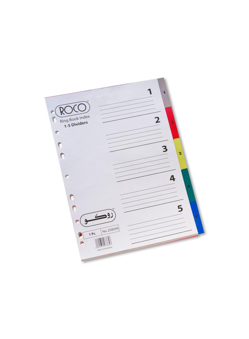 روكو 5 فواصل فهرسة بألوان متعددة