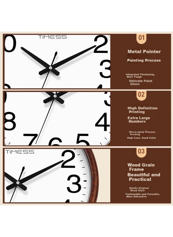 Timess Wall Clock, Living Room Simple Home Creative Fashion Clock, Wall-mounted Quartz Clock, 46cm + 18 Inches - Image 2