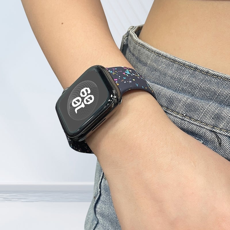 إيروريكس سوار ساعة Apple Watch Series 10 46 مم من السيليكون المزهر (أزرق) - Image 4