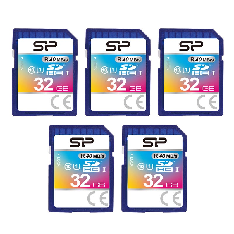 SP Silicon Power 32GB 5-Pack SDHC Class 10 UHS-1 Flash Memory Card by Silicon Power