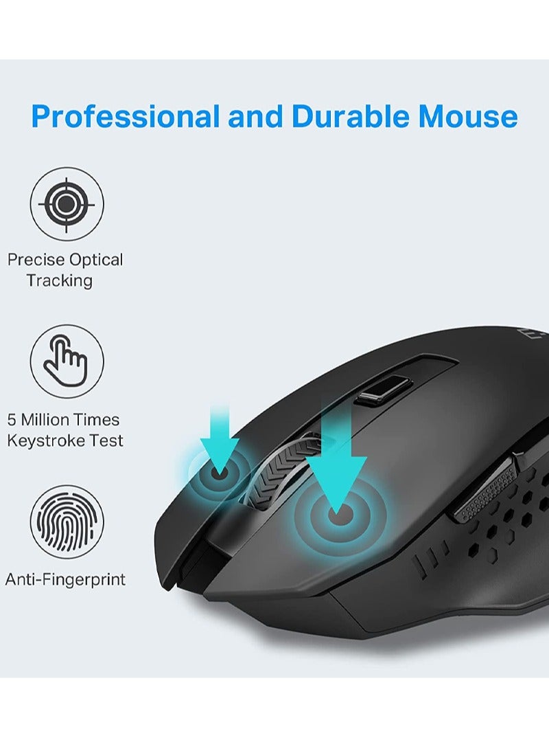 E-YOOSO Wireless Mouse for Laptop, 5 DPI Adjustable Levels, 2 KHz Polling Rate, 18 Months Battery Life, Compatible with Windows, Mac OS, Linux, Chromebook, USB - Image 3
