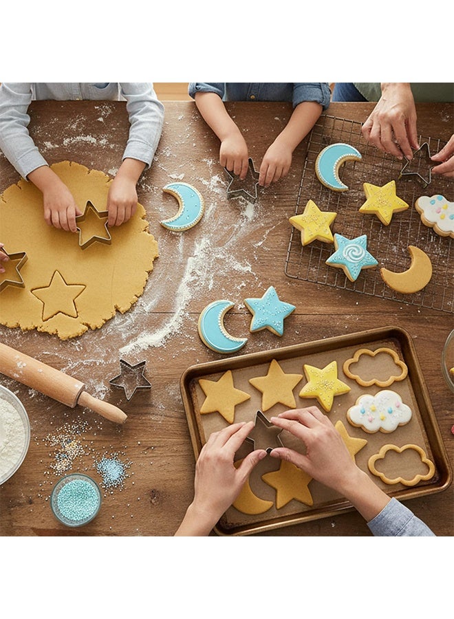 3PCS Stainless Steel Star Moon Cloud Cookie Cutter Set, Cute Biscuit Cutters for Birthday Cake Cupcake Party Decorations - Image 5