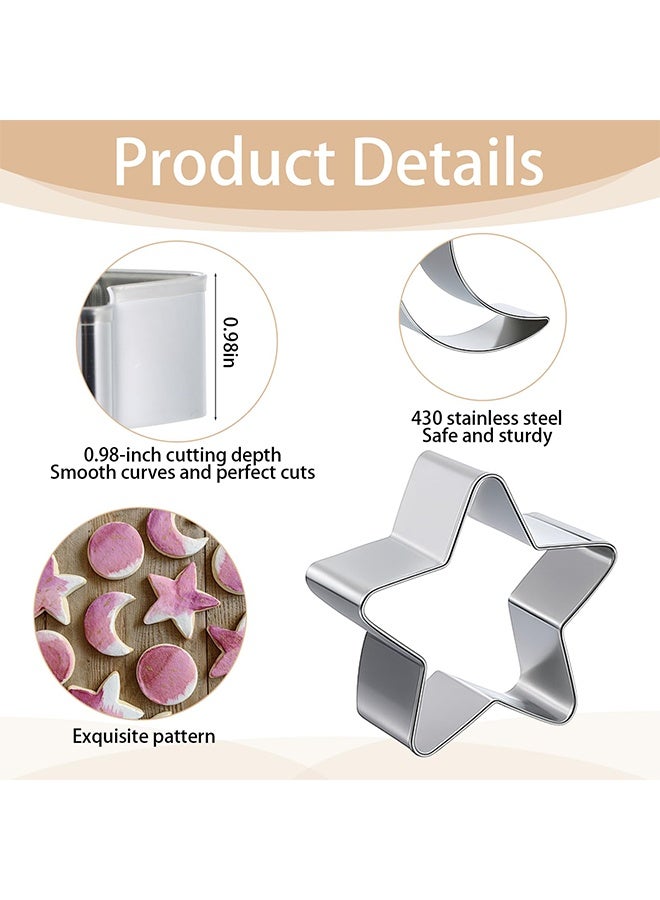 3PCS Stainless Steel Star Moon Cloud Cookie Cutter Set, Cute Biscuit Cutters for Birthday Cake Cupcake Party Decorations - Image 3