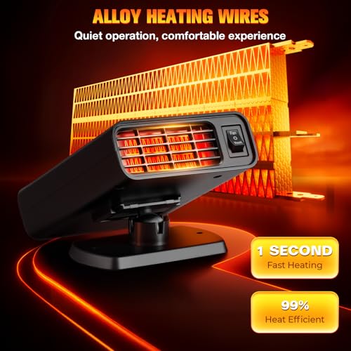 Katroiy 12V Car Heater, 2026 New upgraded Car Heater for Vehicle, Fast Heating Windscreen Defroster Defogger, 150W Heater that Plugs into Cigarette Lighter - Image 2