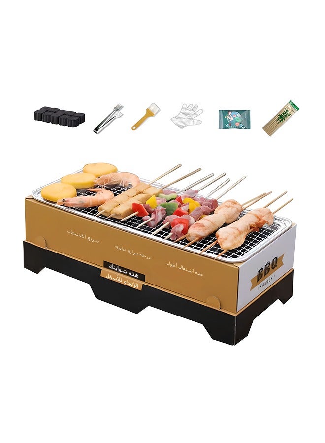 Disposable Charcoal Grill, Thickened Barbecue Grill, Thickened Bottom, Avoid Burns and Damage to The Table - Image 1