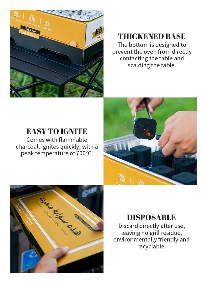 Disposable Charcoal Grill, Thickened Barbecue Grill, Thickened Bottom, Avoid Burns and Damage to The Table - Image 3