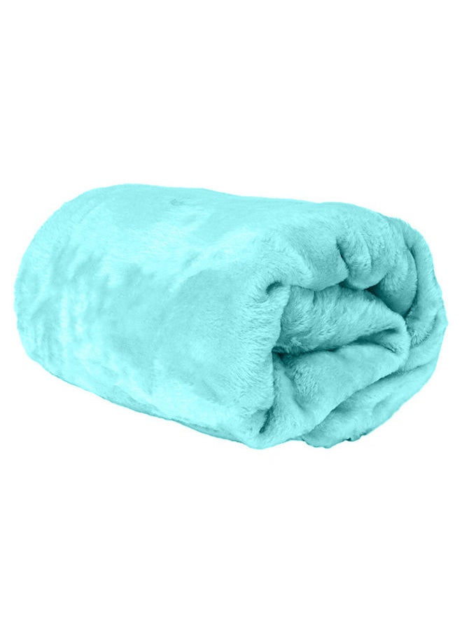 Double Micro Fleece Flannel Blanket 260 GSM Super Plush and Comfy Throw Blanket Size 200 x 220cm Aqua 