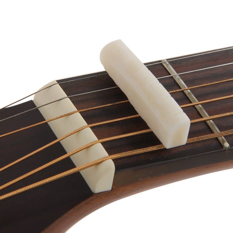 Musical String Fresh Buffalo Bone Bridge Sadle And Sloted Nut For 6 String Acoustic Guitar For 100% Sound Produce Of Guitar - Image 3
