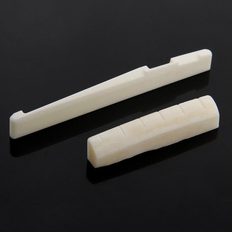 Musical String Fresh Buffalo Bone Bridge Sadle And Sloted Nut For 6 String Acoustic Guitar For 100% Sound Produce Of Guitar - Image 1