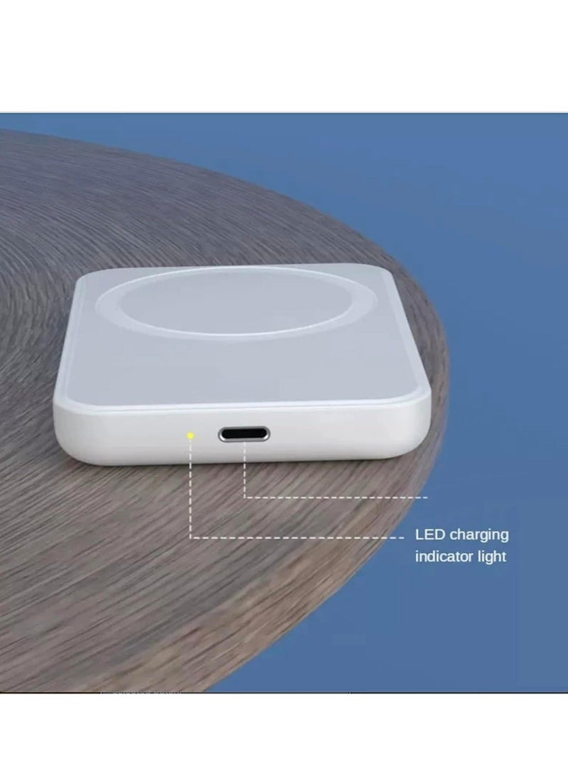 JAJEEK - "New MagSafe PowerBank 5000mAh – Wireless Portable Magnetic Charger for iPhone 16/15/14/13/12, MagSafe Cases, and More (White)" - Image 1