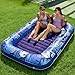 SLOOSH Inflatable Tanning Pool Lounger Float 85 x 57 Extra Large Pool Floats Adult with Pillow 4 in 1 Suntan Tub Raft FloatieSunbathing Bed Lounge for Water Blow Up Ball Pit XLDark Blue - Image 3
