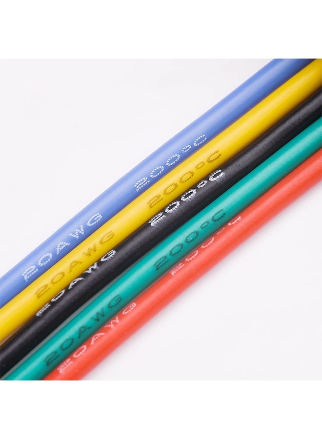 Peachjoy 22AWG Electric Wire Flexible Silicone Wires 20 Gauge Stranded Tinned Copper Wire, OD:1.8mm, 5 Colors 16.4ft/5m Each, DIY Electrical Hook Up Wire Kit - Image 3
