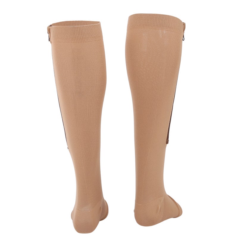 Zipper Compression Socks XXL - High-Quality Fabric Smooth Zipper Easy Wear for Swelling Relief Varicose Veins Long Standing Sitting Exercise Recovery - Image 4
