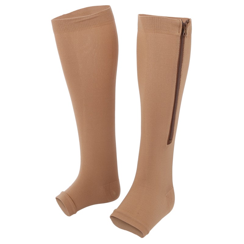 Zipper Compression Socks XXL - High-Quality Fabric Smooth Zipper Easy Wear for Swelling Relief Varicose Veins Long Standing Sitting Exercise Recovery - Image 2