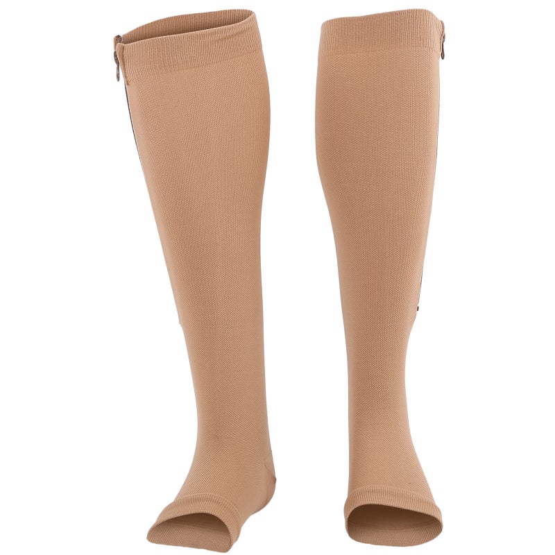 Zipper Compression Socks XXL - High-Quality Fabric Smooth Zipper Easy Wear for Swelling Relief Varicose Veins Long Standing Sitting Exercise Recovery - Image 1