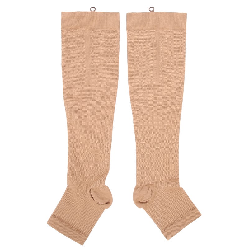Zipper Compression Socks XXL - High-Quality Fabric Smooth Zipper Easy Wear for Swelling Relief Varicose Veins Long Standing Sitting Exercise Recovery - Image 5